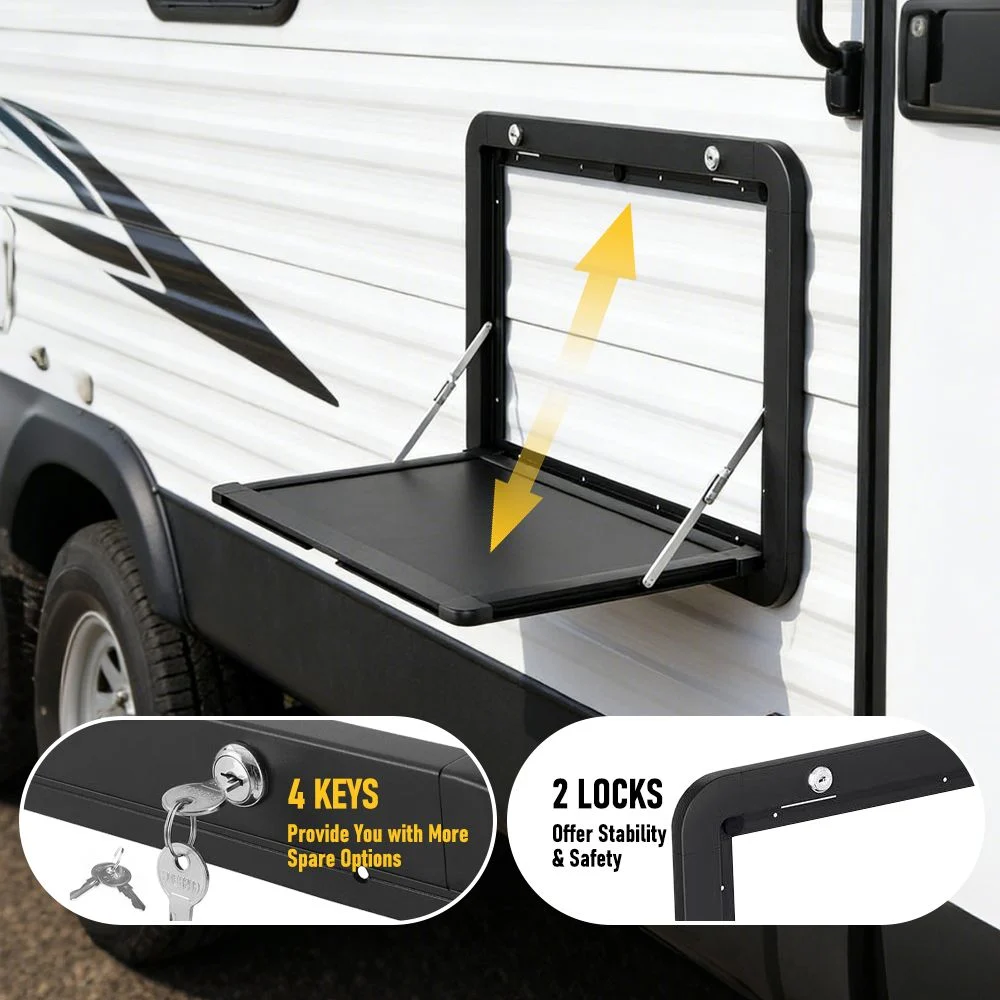 Aumerage Aluminium Folding Caravan Table – Lockable, Space-Saving Portable Table