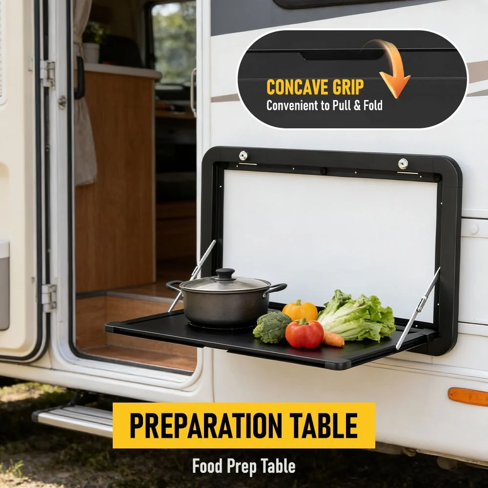 Aumerage Aluminium Folding Caravan Table – Lockable, Space-Saving Portable Table