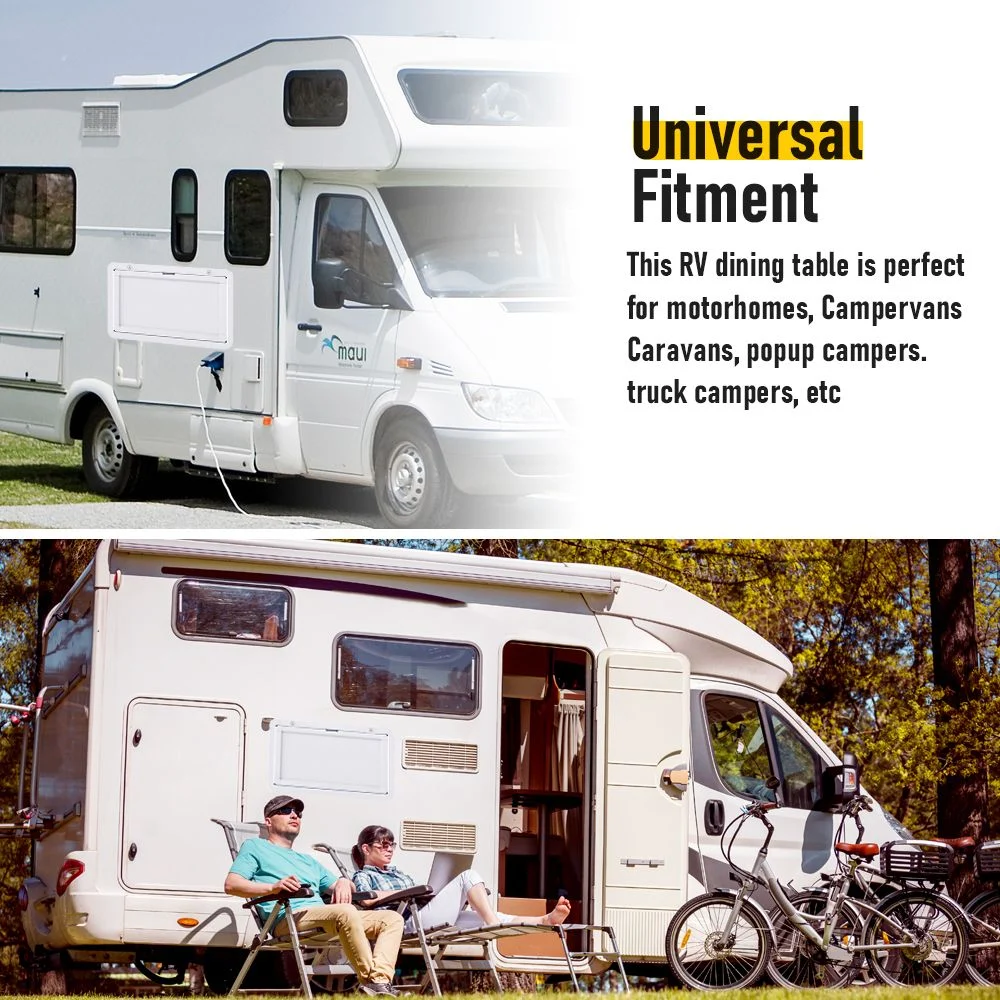 Heavy Duty Folding Caravan Table 800 x 450mm – Full Metal Frame, Lockable, 50kg