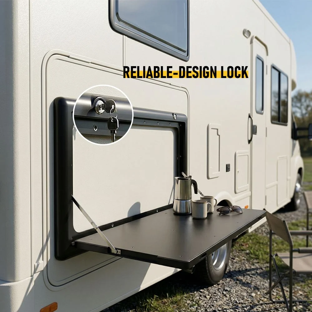 Folding Caravan Table – Lockable Space-Saving Portable Table for Camper