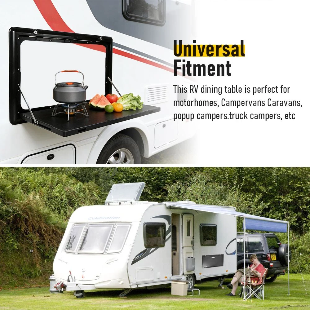 Folding Caravan Table – Lockable Space-Saving Portable Table for Camper