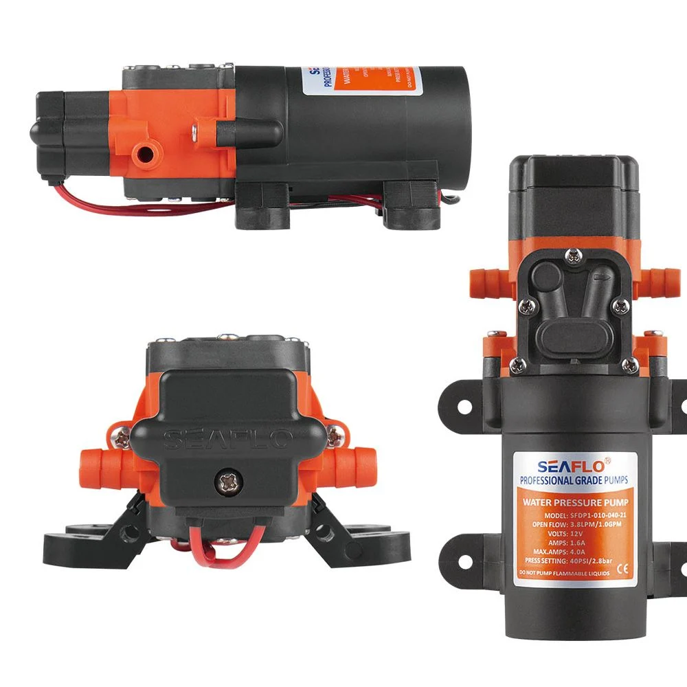 12V Water Pressure Diaphragm Pump 3.8LPM 40PSI Self-Priming Water Pump for RV