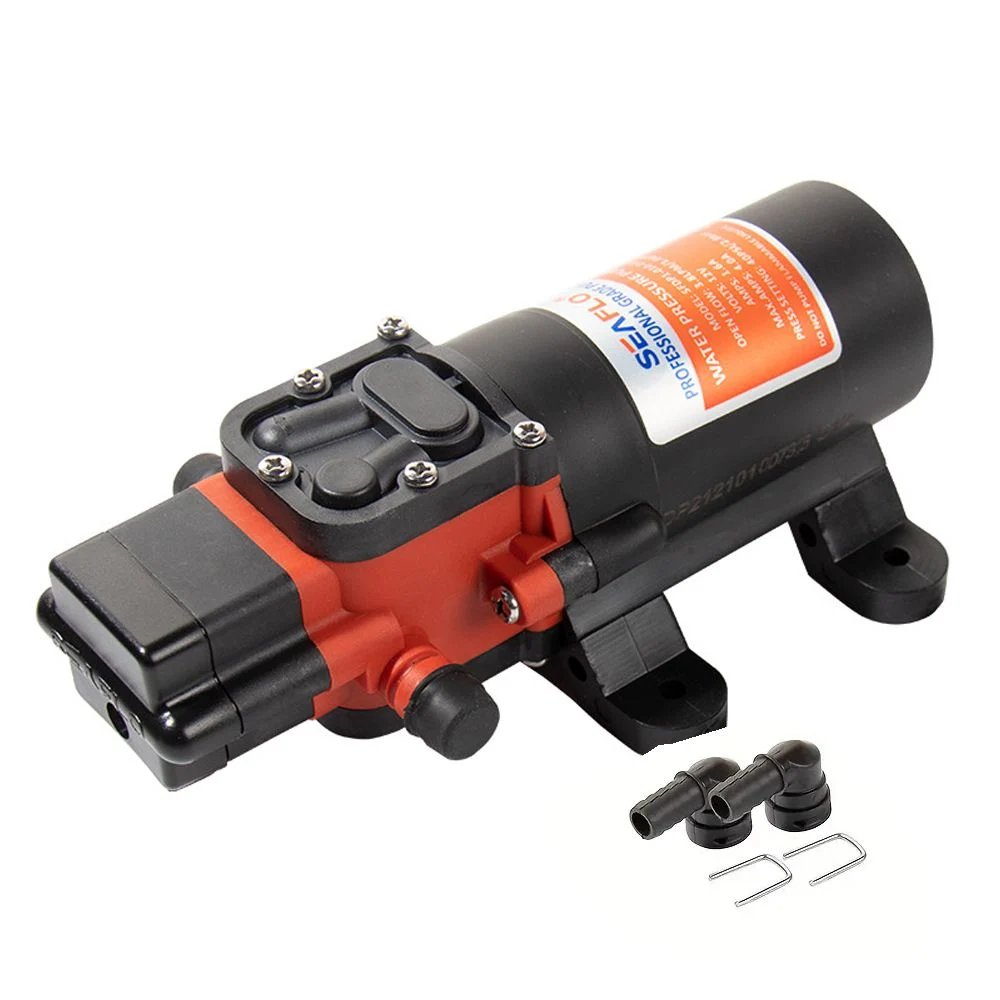 12V Water Pressure Diaphragm Pump 3.8LPM 40PSI Self-Priming Water Pump for RV