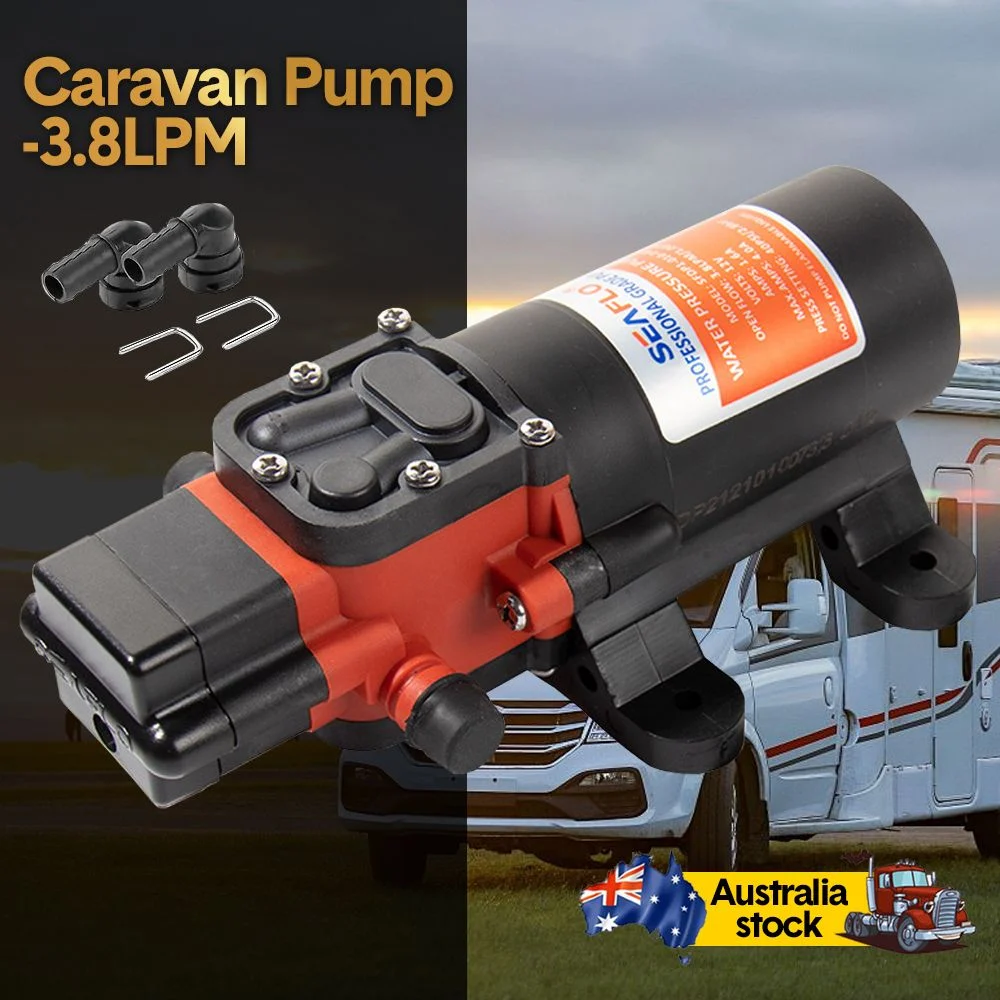 12V Water Pressure Diaphragm Pump 3.8LPM 40PSI Self-Priming Water Pump for RV