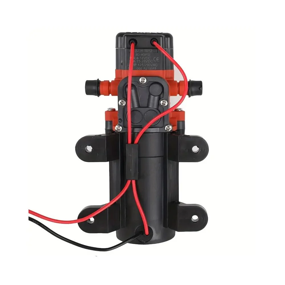 12V Water Pressure Diaphragm Pump 3.8LPM 40PSI Self-Priming Water Pump for RV