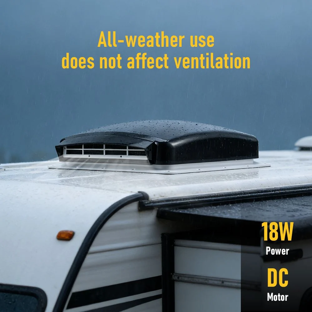 12V Caravan Roof Vent Fan w/ LED Light & Reversible Airflow – Waterproof