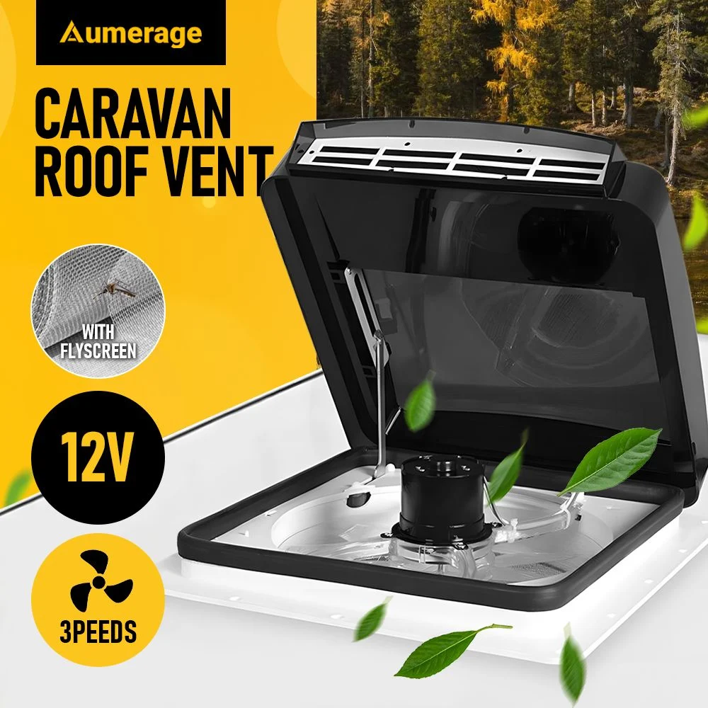 12V Caravan Roof Vent Fan w/ LED Light & Reversible Airflow – Waterproof