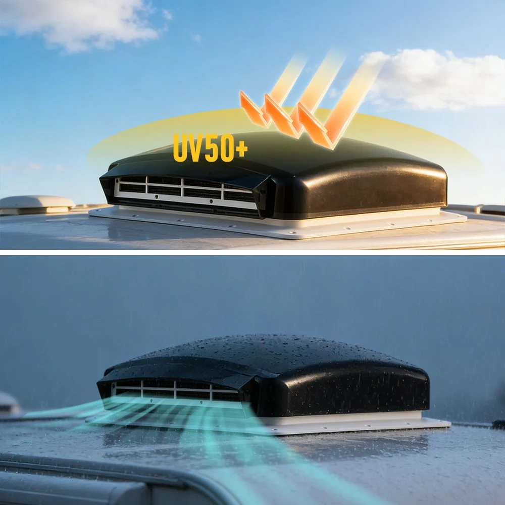 12V Caravan Roof Vent Fan w/ LED Light & Reversible Airflow – Waterproof