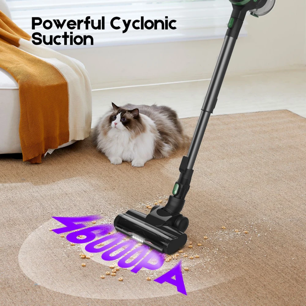 46Kpa Strong Suction, Lightweight Handheld Vacuum Cleaner, 2500mAh Removable