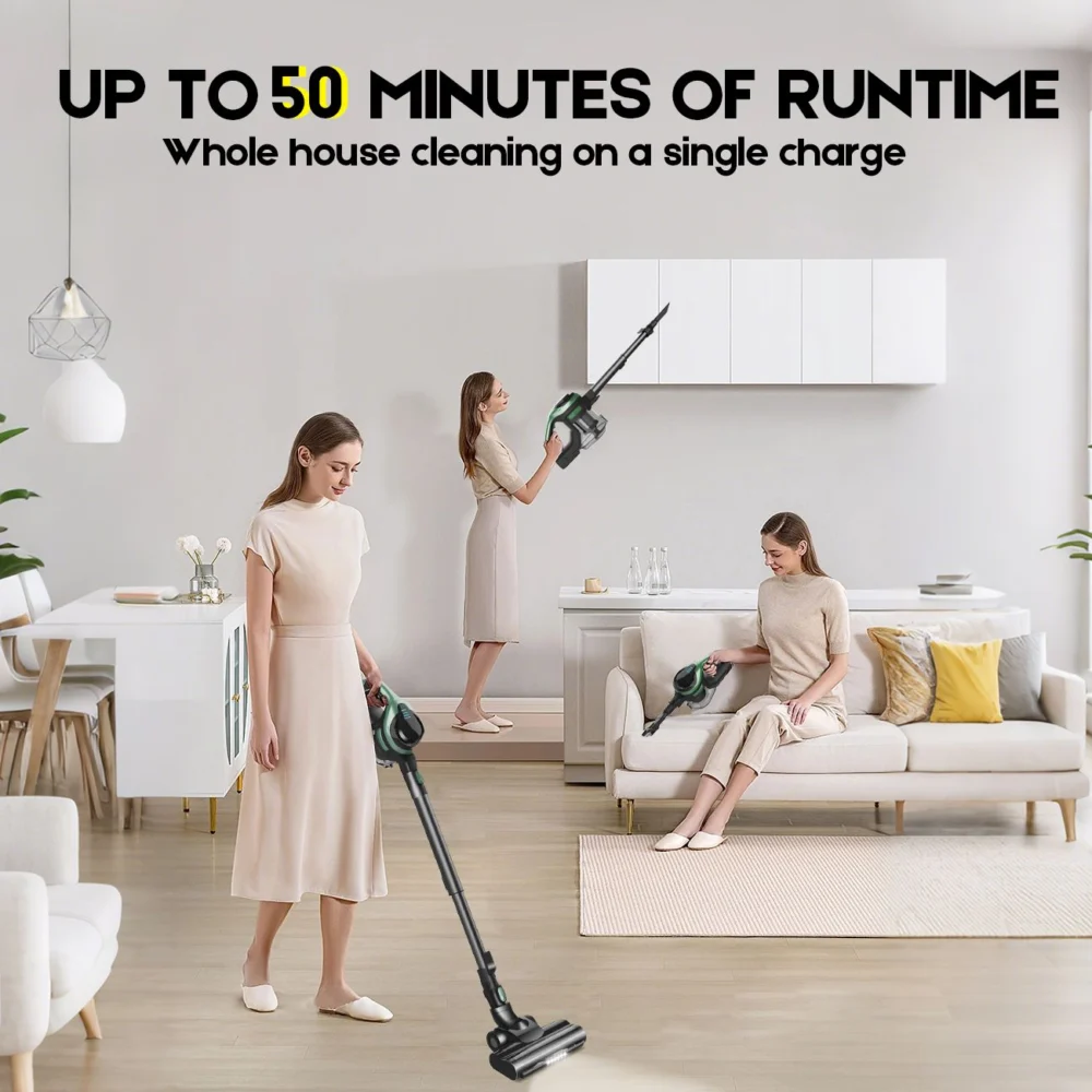 46Kpa Strong Suction, Lightweight Handheld Vacuum Cleaner, 2500mAh Removable