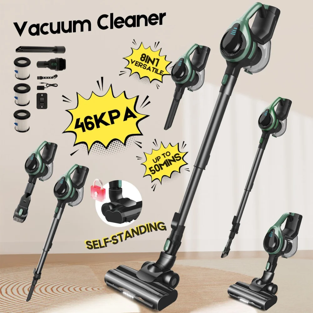 46Kpa Strong Suction, Lightweight Handheld Vacuum Cleaner, 2500mAh Removable