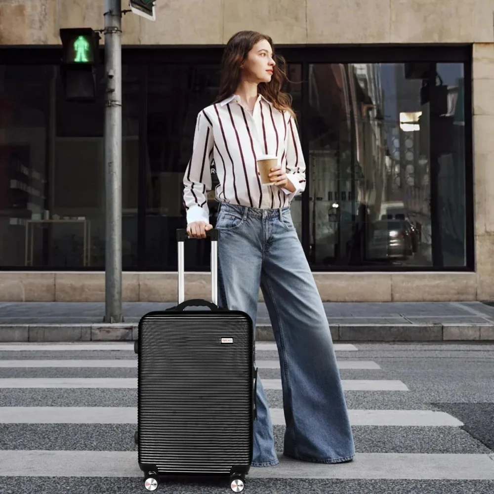 24" Digital Weighing Scale & USB Charging Port Lightweight Luggage Suitcase
