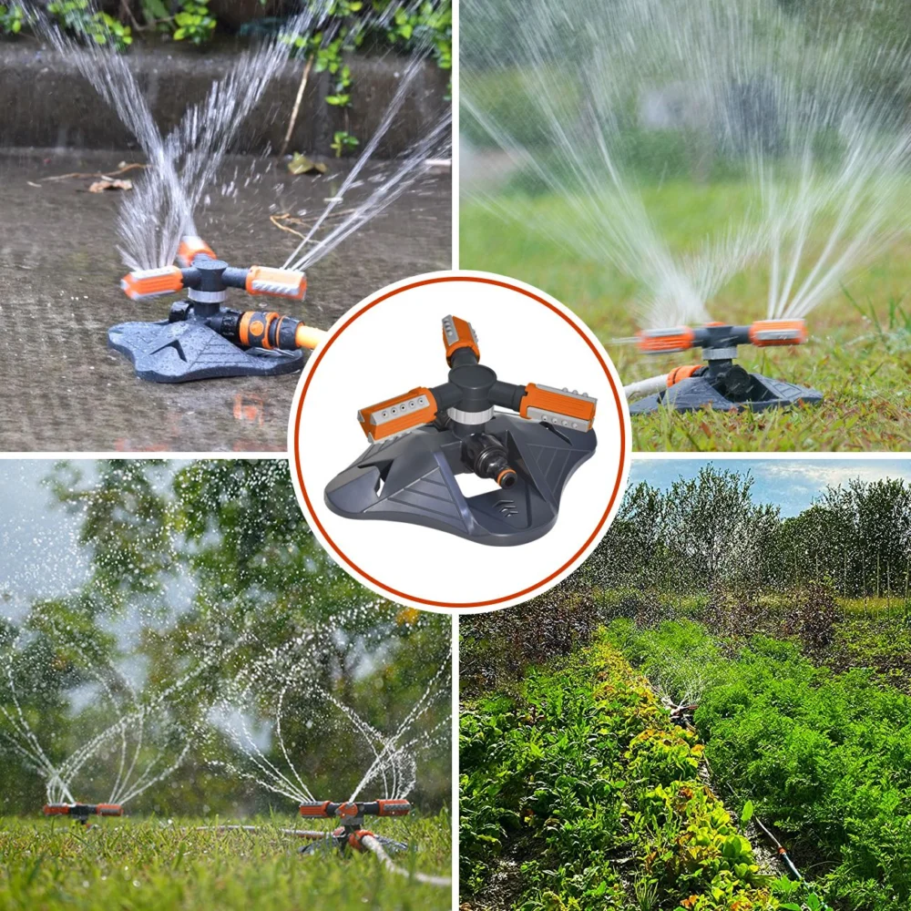 2 PCS Garden Sprinkler, 360° Rotating Lawn & Garden Water Sprinkler, 3-Arm