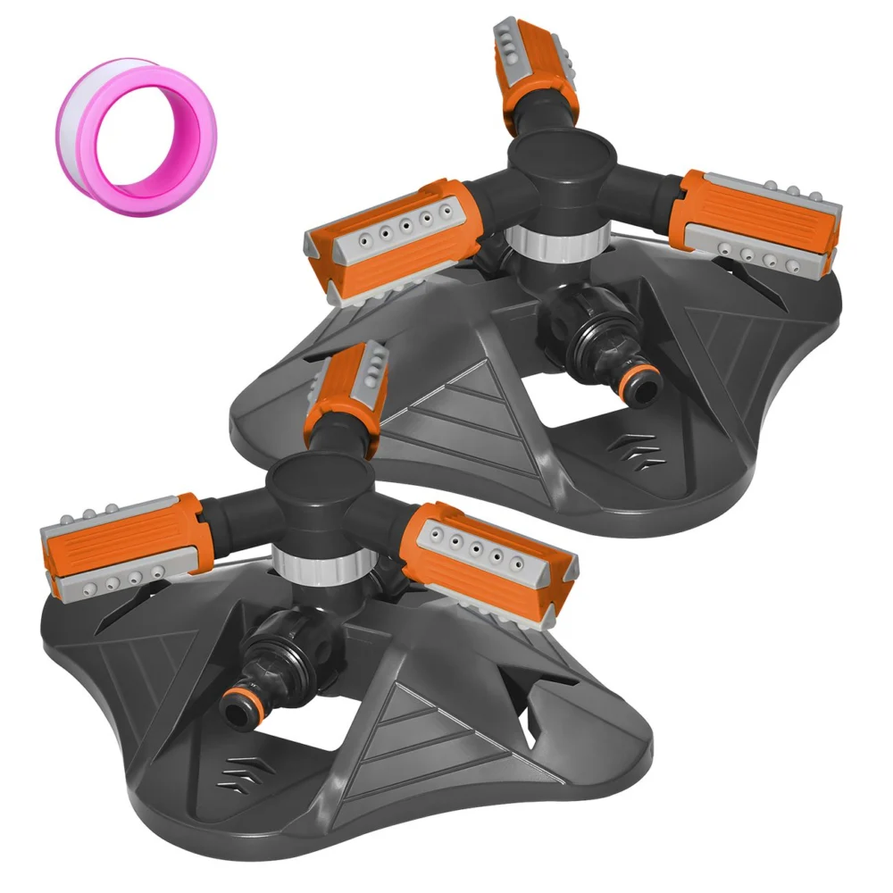 2 PCS Garden Sprinkler, 360° Rotating Lawn & Garden Water Sprinkler, 3-Arm