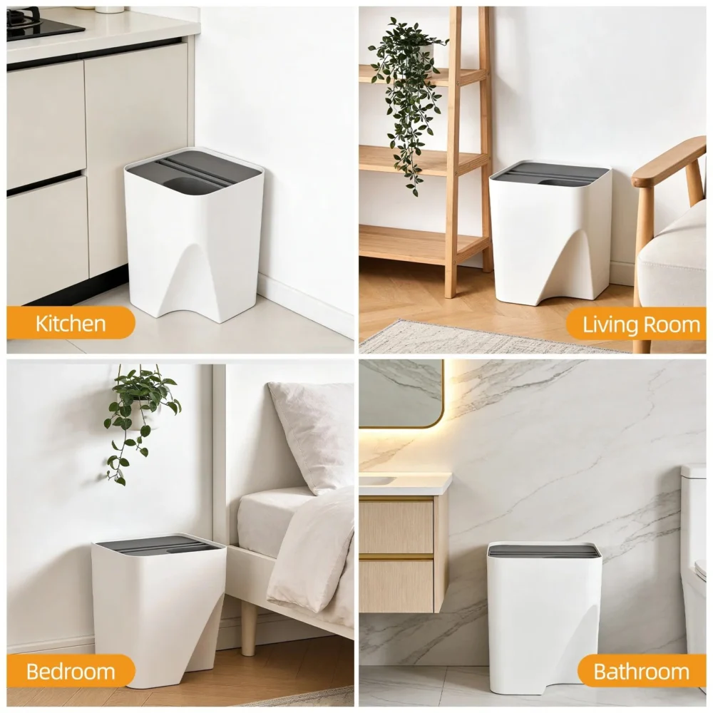 18L Stackable Plastic Kitchen Trash Bin Household Classification Storage Box