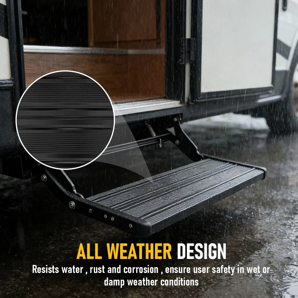 Heavy Duty Pull-Out Caravan Step, Folding Aluminium RV Step(57x55x17cm)