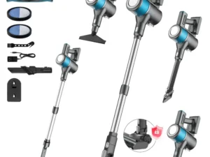 8-in-1 Cordless Vacuum Cleaner 2 Modes Anti-Tangle Brush For Pet Hair On