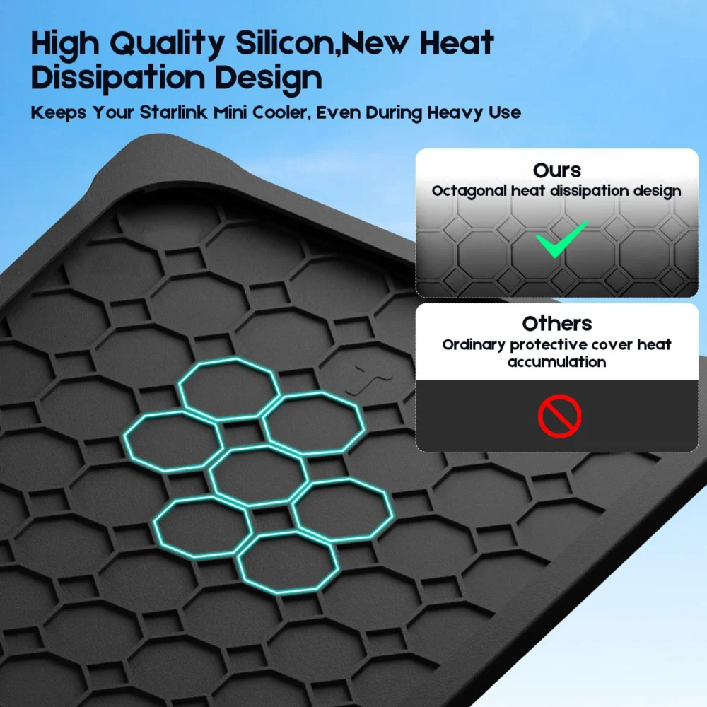 Silicone Cover for Starlink MINI, Anti-Rock/Sand/Hail Waterproof Silicone Case