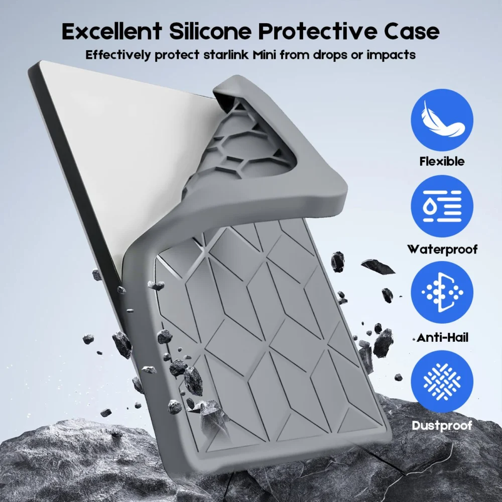 Silicone Cover for Starlink MINI, Anti-Rock/Sand/Hail Waterproof Silicone Case