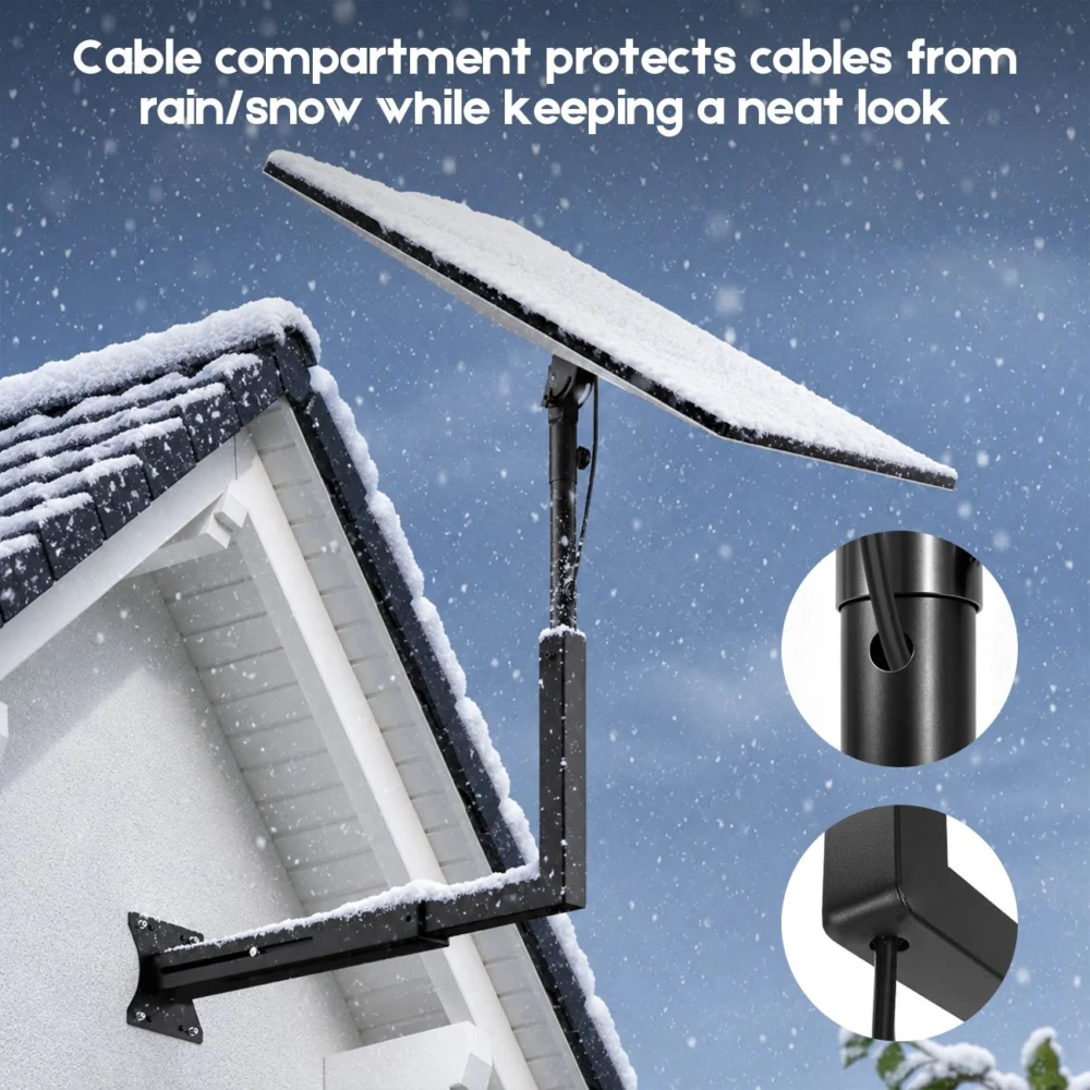 Long Arm Mount for Starlink Gen 3 Standard, Adjustable Telescoping Roof & Wall