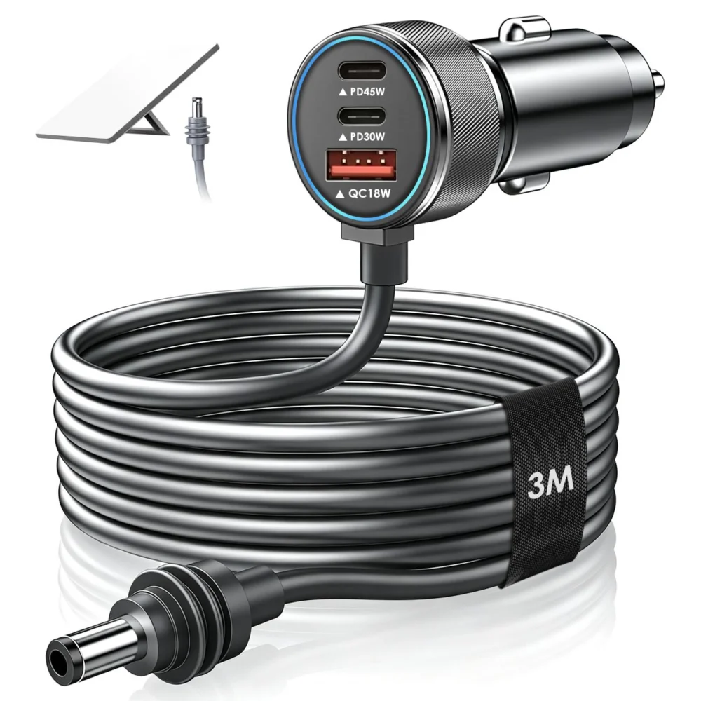 Aumerage Car Charger for Starlink Mini, DC Cable & Cigarette Adapter 3M | 3-in-1