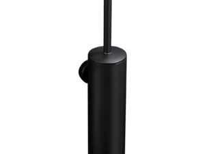Stainless Steel Round Toilet Brush Holder Wall Mounted Matte Black Bathroom