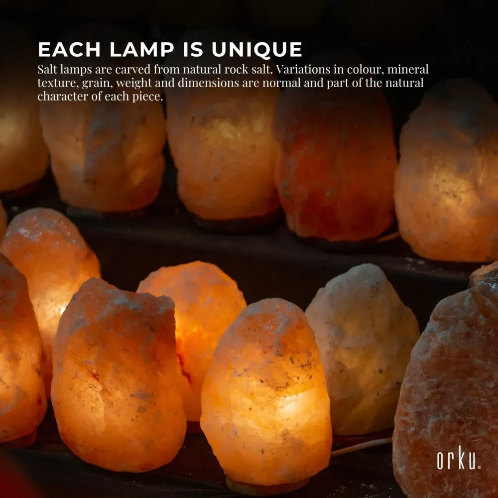 Orku Pyramid Shaped Himalayan Pink Salt Lamp - Hand Carved Night Light
