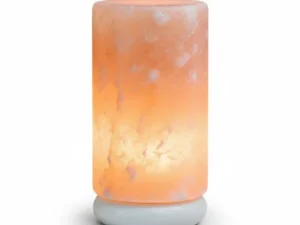 Orku Cylinder Shape Himalayan Pink Salt Lamp - Hand Carved Tube Night Light