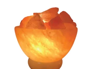 Orku Fire Bowl Himalayan Pink Salt Lamp - Hand Carved Rocks Night Light