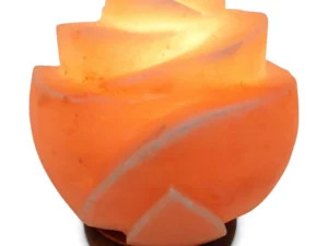 Orku Rose Shaped Himalayan Pink Salt Lamp - Hand Carved Flower Night Light