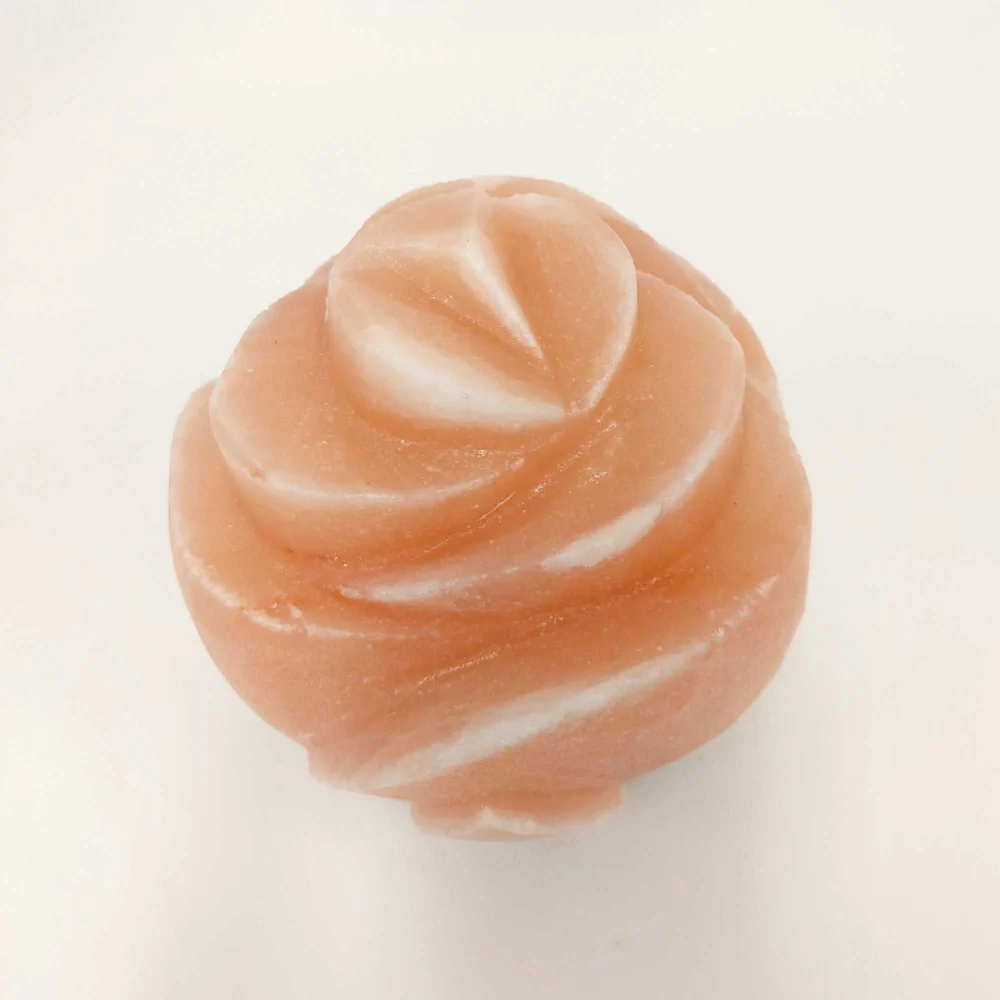 Orku Rose Shaped Himalayan Pink Salt Lamp - Hand Carved Flower Night Light