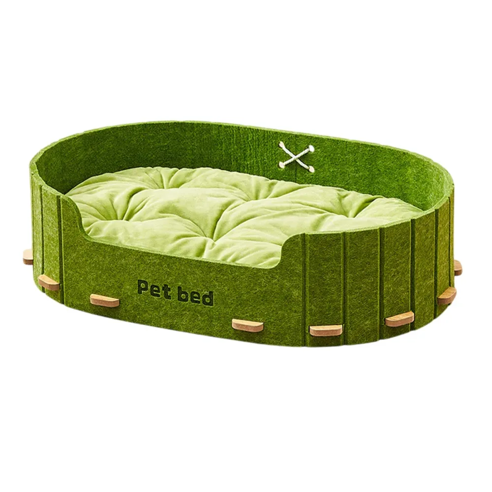 Pet Sleeping Bed Felt Cat Nest Warm Dog Bed Soft Indoor Cushion Removable Design