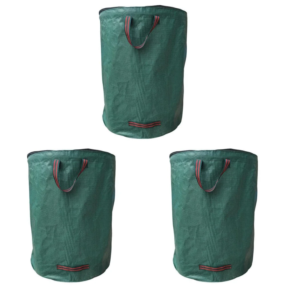 Green Garden Waste Bags with Lids 76 x 67 cm - 3 Pieces