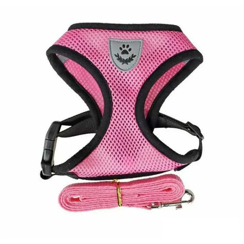 M Size Pet Dog Cat Puppy Soft Leash VEST Mesh Breathe Adjustable Harness Braces