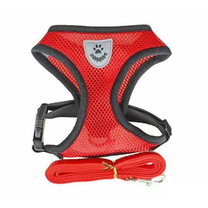 M Size Pet Dog Cat Puppy Soft Leash VEST Mesh Breathe Adjustable Harness Braces