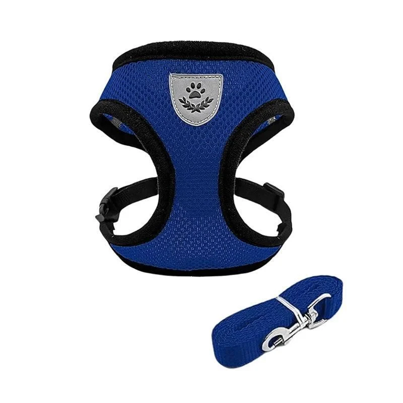 M Size Pet Dog Cat Puppy Soft Leash VEST Mesh Breathe Adjustable Harness Braces