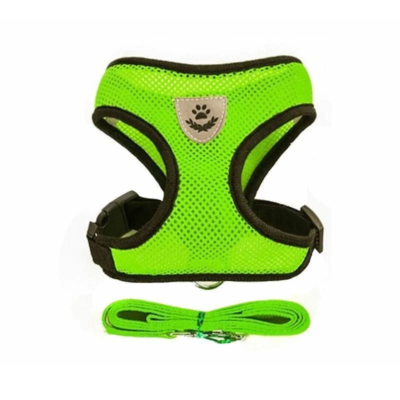 M Size Pet Dog Cat Puppy Soft Leash VEST Mesh Breathe Adjustable Harness Braces