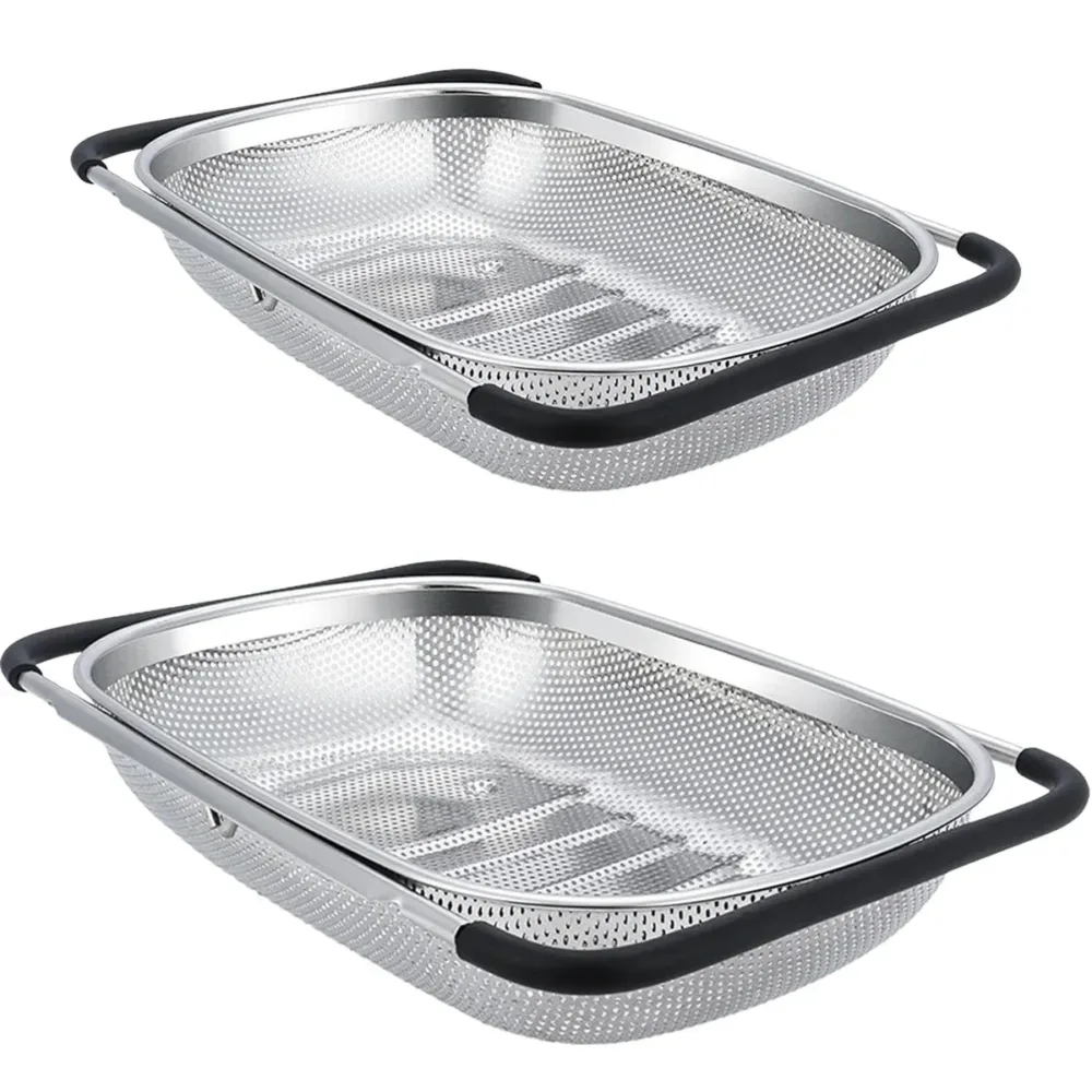 Stainless Steel Sink Basket Vegetable Washer Drain Rack Kitchen Storage Holder