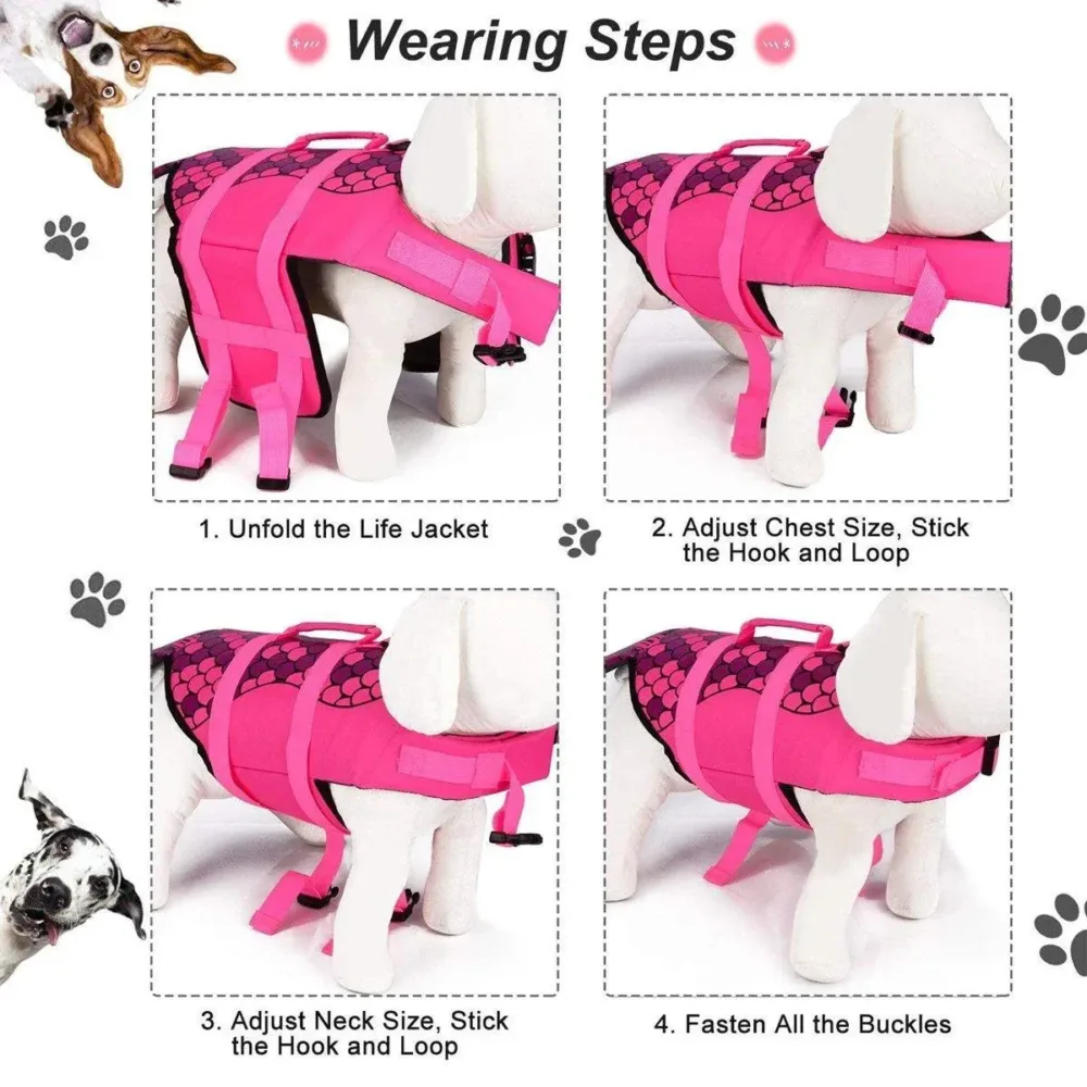 Pet Life Jacket Dog Swim Vest Outdoor Water Gear for Summer Swimming Activities