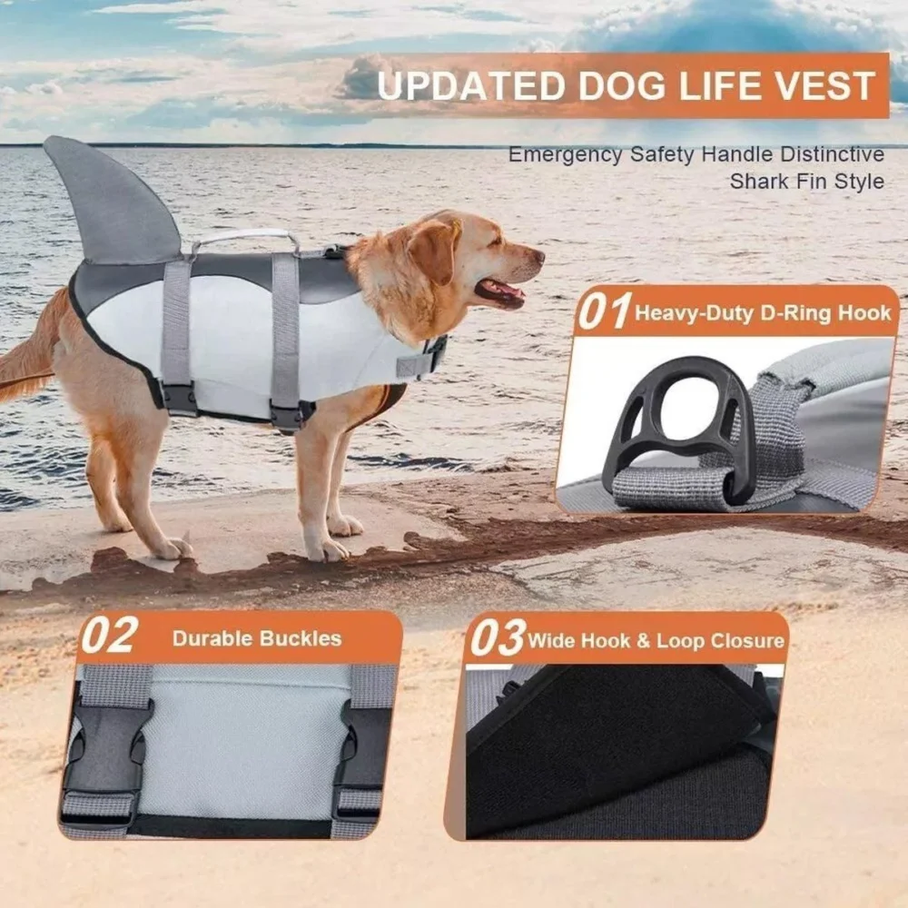 Pet Life Jacket Dog Swim Vest Outdoor Water Gear for Summer Swimming Activities