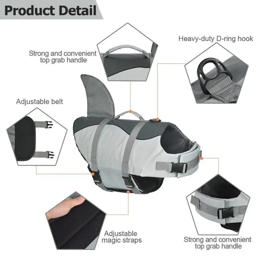 Pet Life Jacket Dog Swim Vest Outdoor Water Gear for Summer Swimming Activities