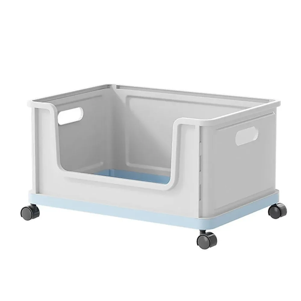Under Desk Book Storage Box w/ Wheels Movable Classroom Student Organiser Rack