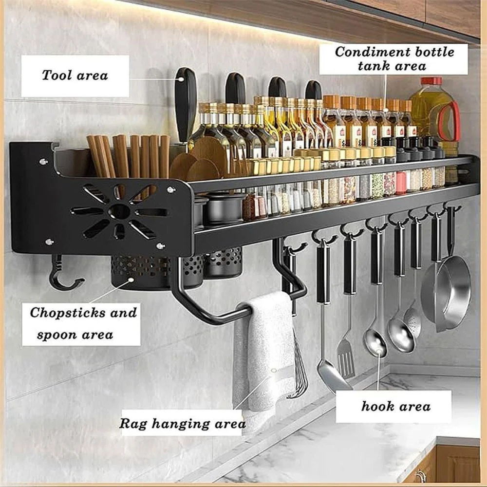 Perforation Free Kitchen Storage Rack Wall Hanging Chopsticks Knife Holder