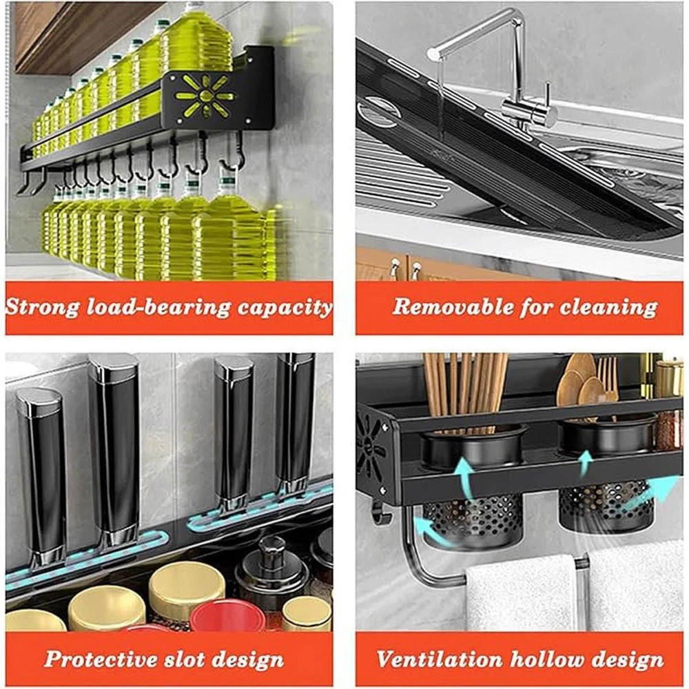 Perforation Free Kitchen Storage Rack Wall Hanging Chopsticks Knife Holder