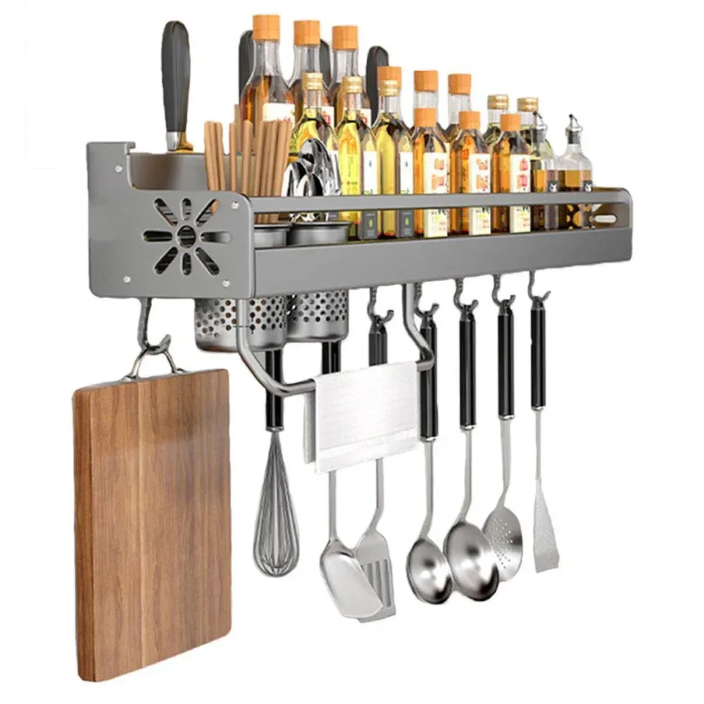 Perforation Free Kitchen Storage Rack Wall Hanging Chopsticks Knife Holder