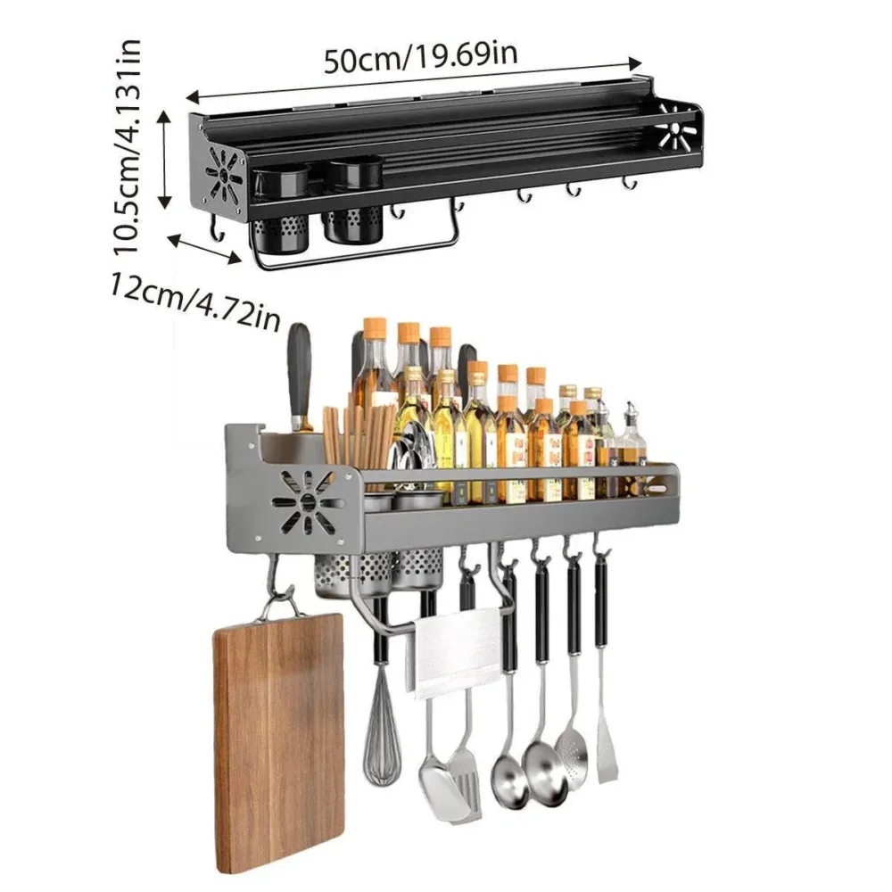 Perforation Free Kitchen Storage Rack Wall Hanging Chopsticks Knife Holder