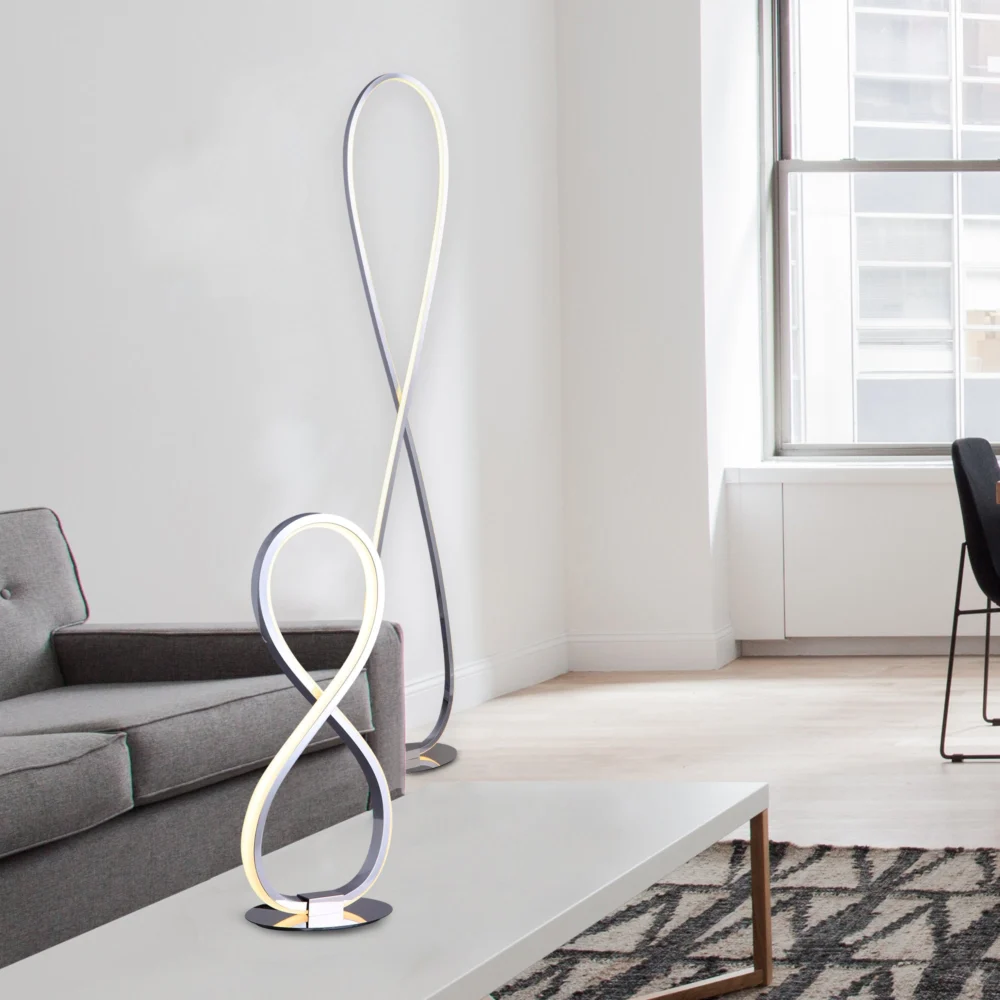 Infinite LED Floor Lamp - Chrome