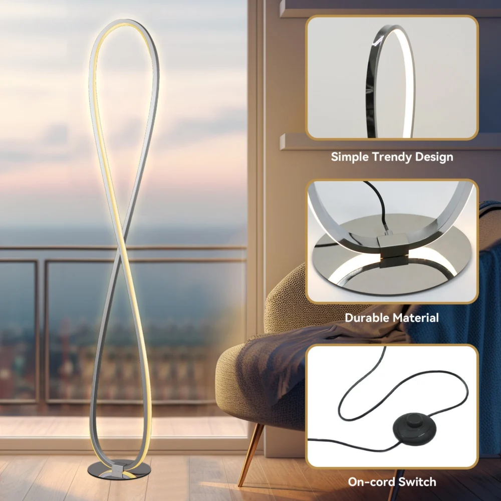Infinite LED Floor Lamp - Chrome