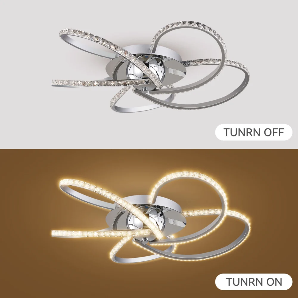 Irie Dimmable 5 Lights LED Ceiling Light - Chrome