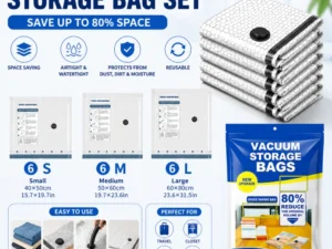 18-pc Travel Vacuum Storage Bags Set for Clothes & Bedding, Space Saving